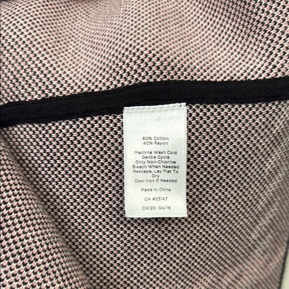 Talbots Herringbone Plaid Sweater Coat Black White Pink Business Casual Women's - Picture 6 of 7